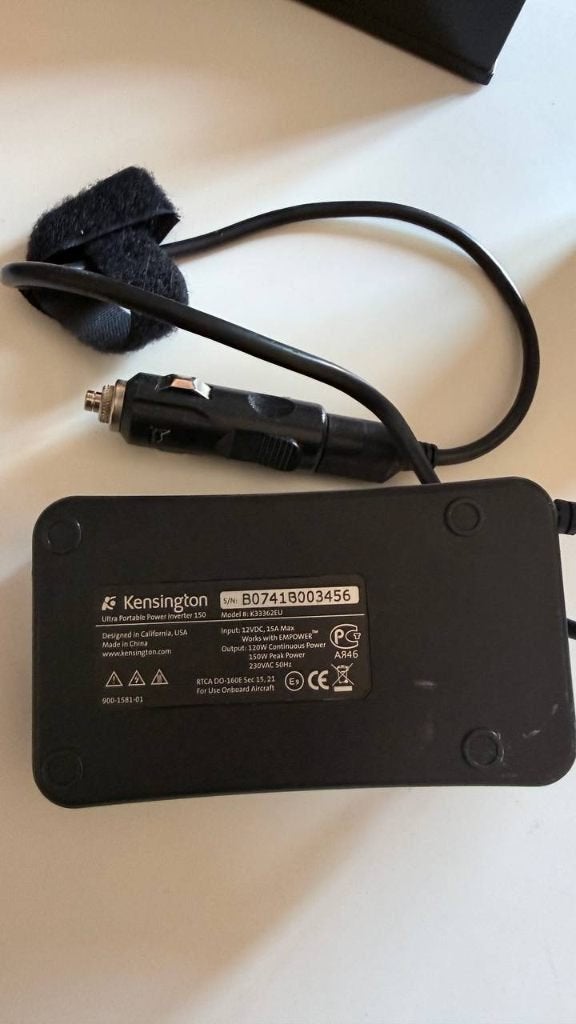 Kensington Power Inverter 150 - 12V naar 230V omvormer auto, Ophalen of Verzenden, Zo goed als nieuw, Laadkabel