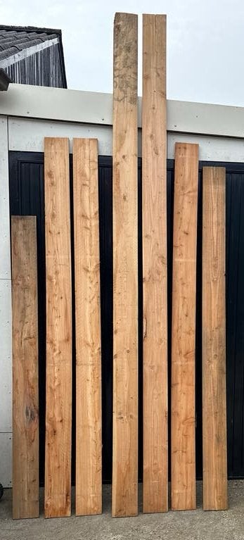 Diverse houten planken 195 x 22 x 3000/ 4000 mm., Ophalen, Gebruikt, Balk, Overige houtsoorten