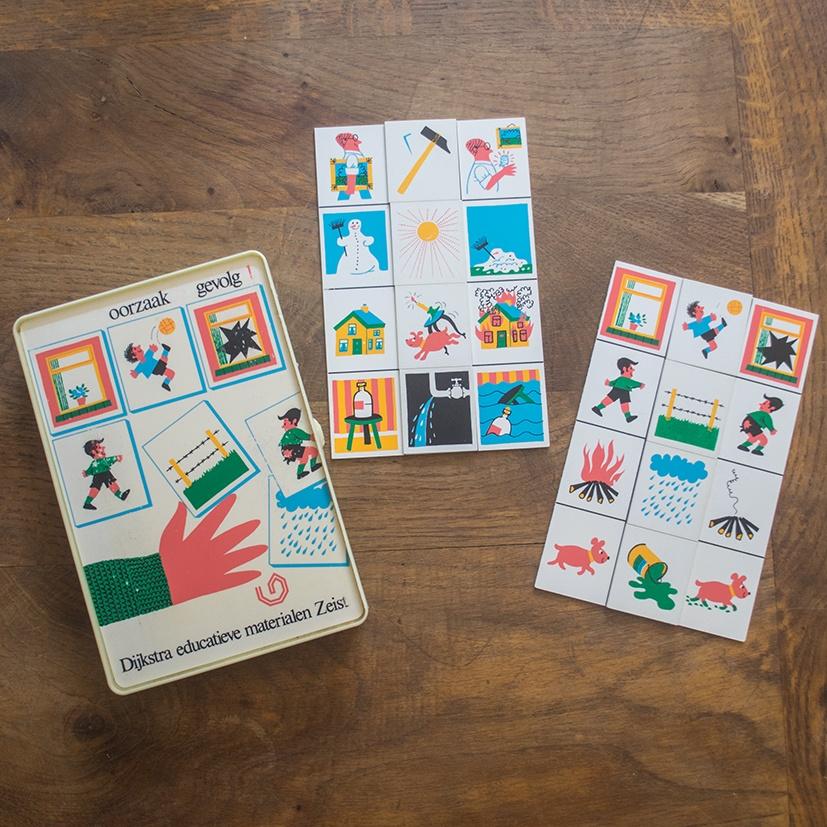 Vintage Dijkstra educatieve materialen Zeist, oorzaak gevolg, Gebruikt, -, -, Taal en Lezen