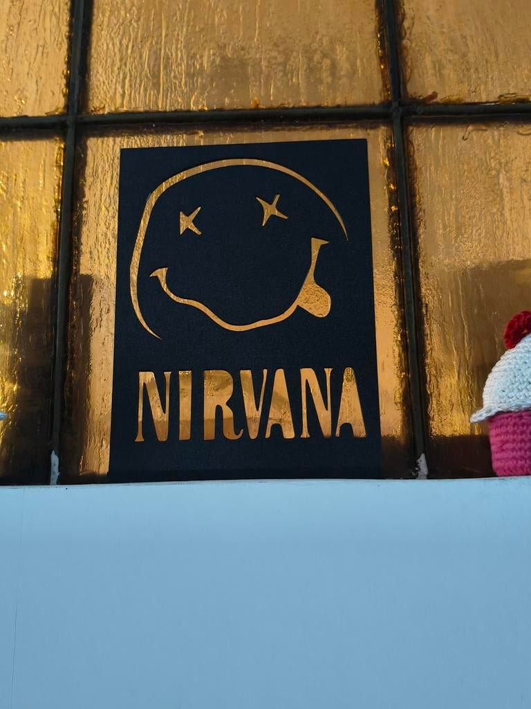 Nirvana Wall Art Decoratie - 3D Geprint (14,5x20cm), Zwart, Ophalen of Verzenden, Kunststof, Modern