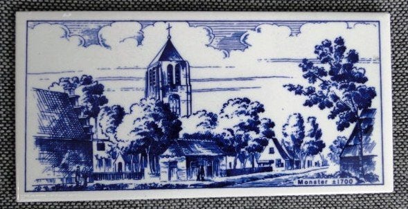 tegeltje Delfts blauw Monster, Antiek en Kunst, Ophalen