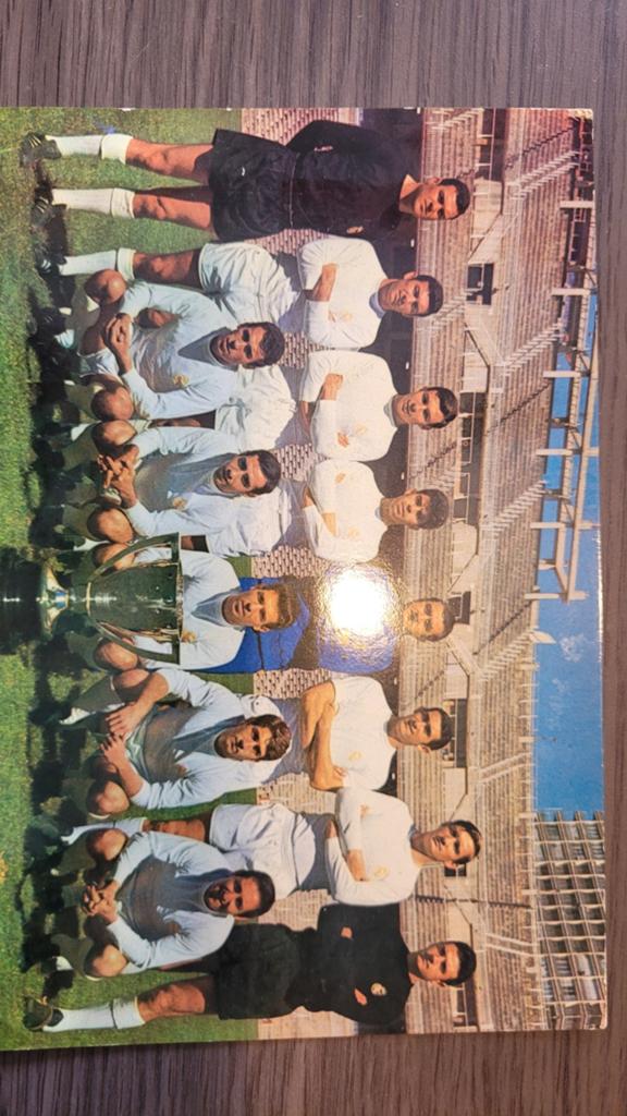 Kaart elftal Real Madrid 1967 vintage, Ophalen, Minder dan 500 stukjes