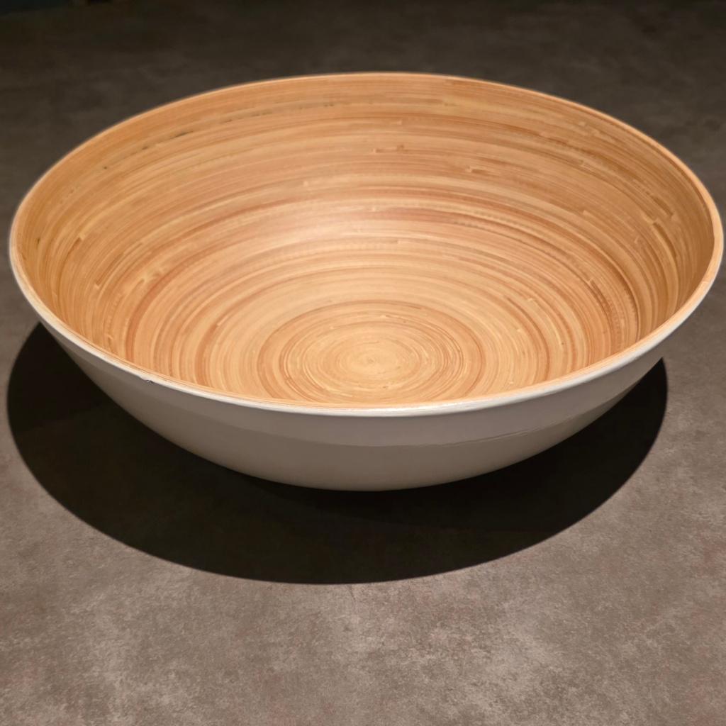 IKEA Fruitschaal |  Bamboe/Hout, Wit | Ø30 cm, Huis en Inrichting, Woonaccessoires | Schalen en Manden, Schaal, Rond, Ophalen of Verzenden