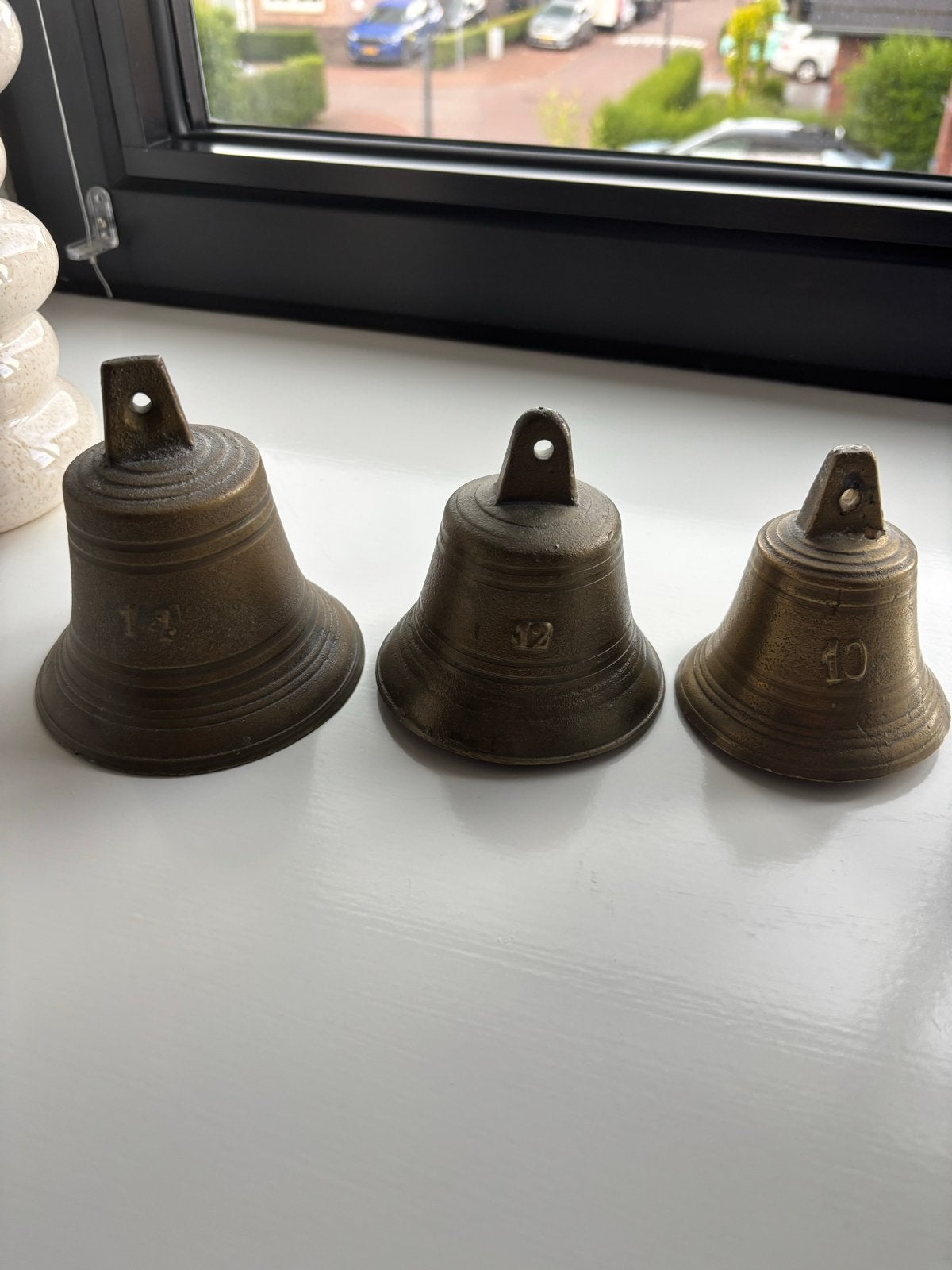 Set van 3 koperen bellen (nr. 10, 12, 14) in goede staat, Ophalen, Koper