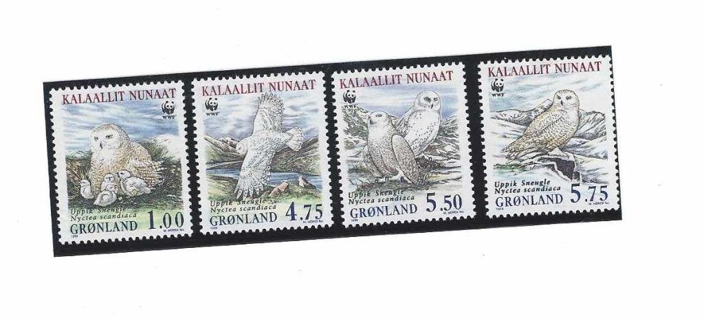 Groenland vogels wwf wnf Uil bedreigde diersoorten, Ophalen of Verzenden, Noorwegen, Postfris
