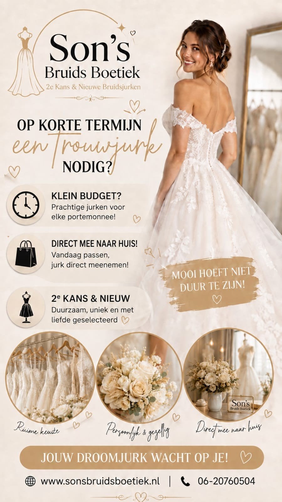 Trouwjurk nodig!, Ophalen, Zo goed als nieuw, Wit, Trouwjurk