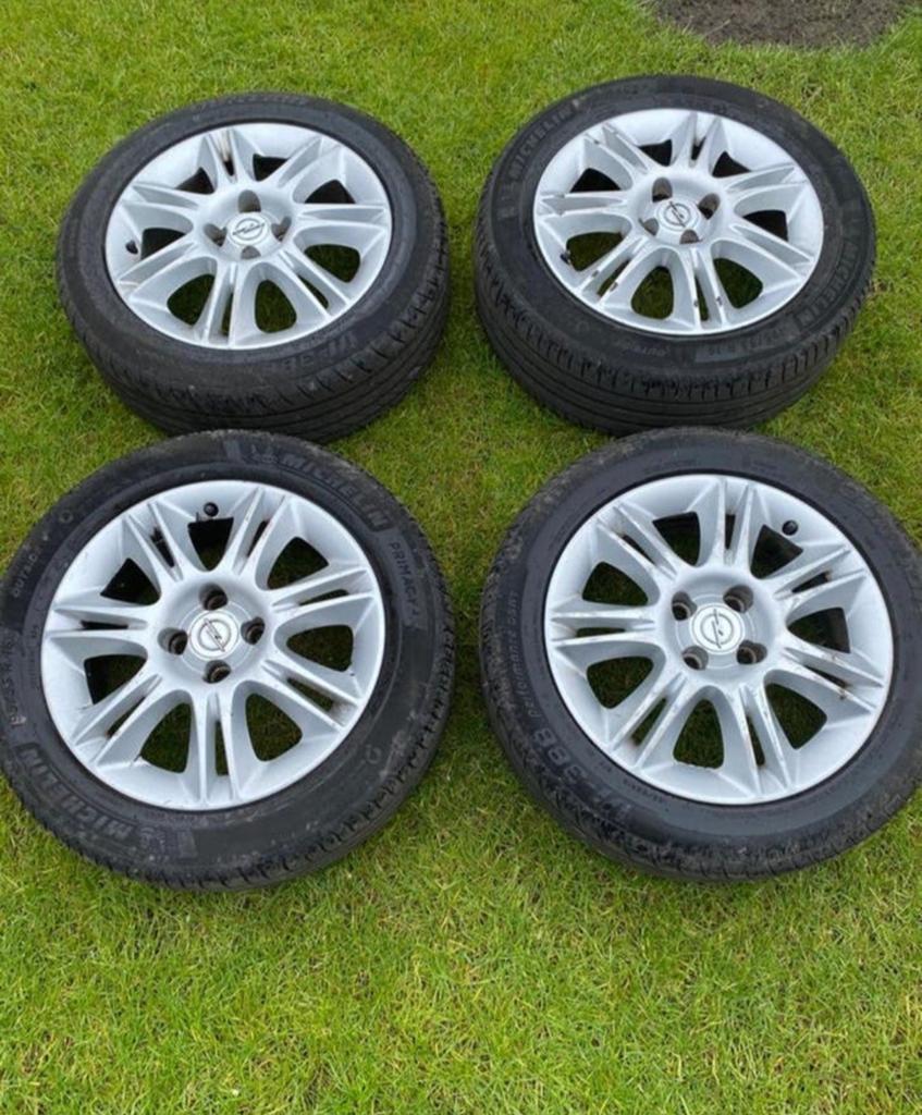 Opel Velgen 4x100 Met goede banden, Auto-onderdelen, Banden en Velgen, Ophalen, 16 inch, Banden en Velgen, All Season