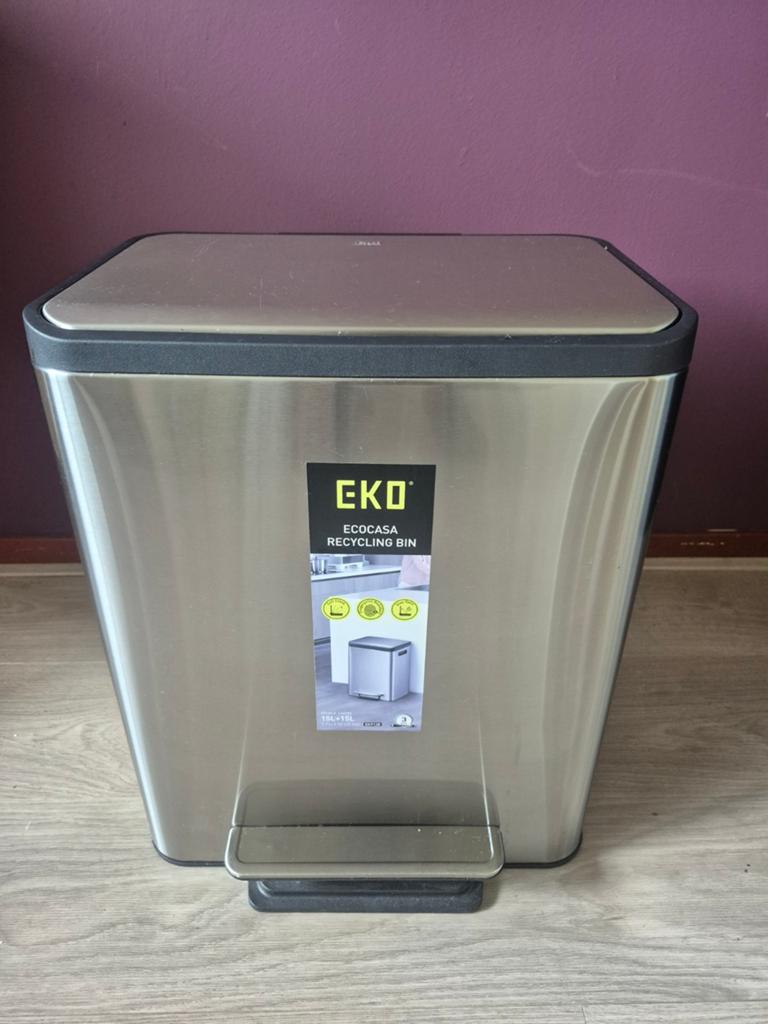 EKO Ecocasa Recycling Bin - Prullenbak met 2 bakken, Huis en Inrichting, Woonaccessoires | Prullenbakken, Met pedaal, 50 tot 75 cm