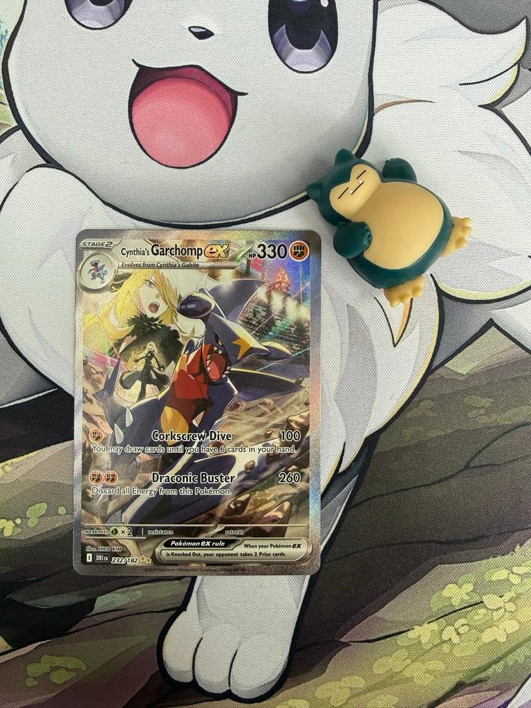 Cynthia's Garchomp ex Pokémon kaart, Ophalen of Verzenden, Zo goed als nieuw, Losse kaart, Foil