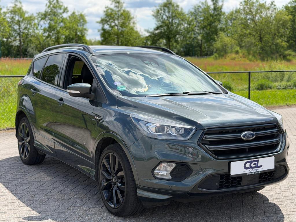 Ford Kuga 1.5 EcoBoost ST Line+Pareltje+DealerOnderhouden, Auto's, Automaat, Zwart, 4 cilinders, 1586 kg