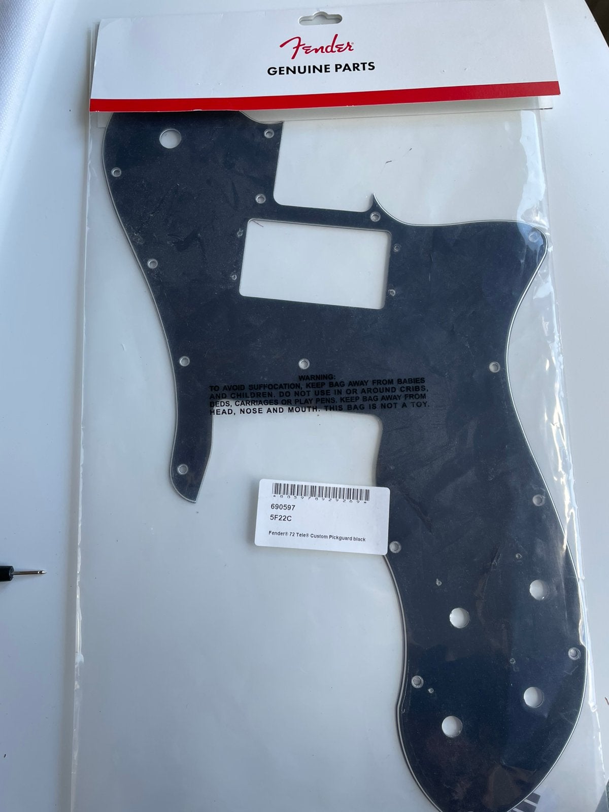 Slagplaat pickguard Fender Telecaster Custom zwart, Ophalen of Verzenden, Zo goed als nieuw, Elektrische gitaar