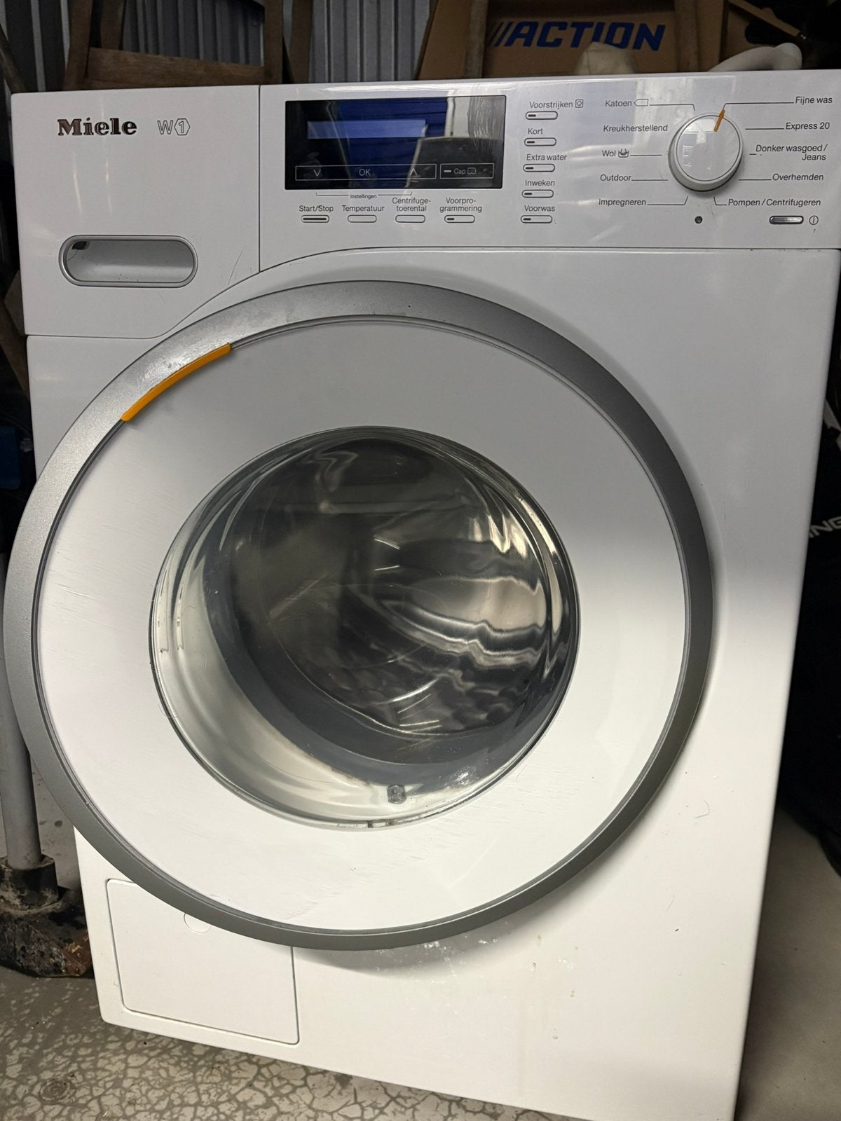 Miele W1 wasmachine – goed werkend, 8 tot 10 kg, Ophalen, Gebruikt, 85 tot 90 cm