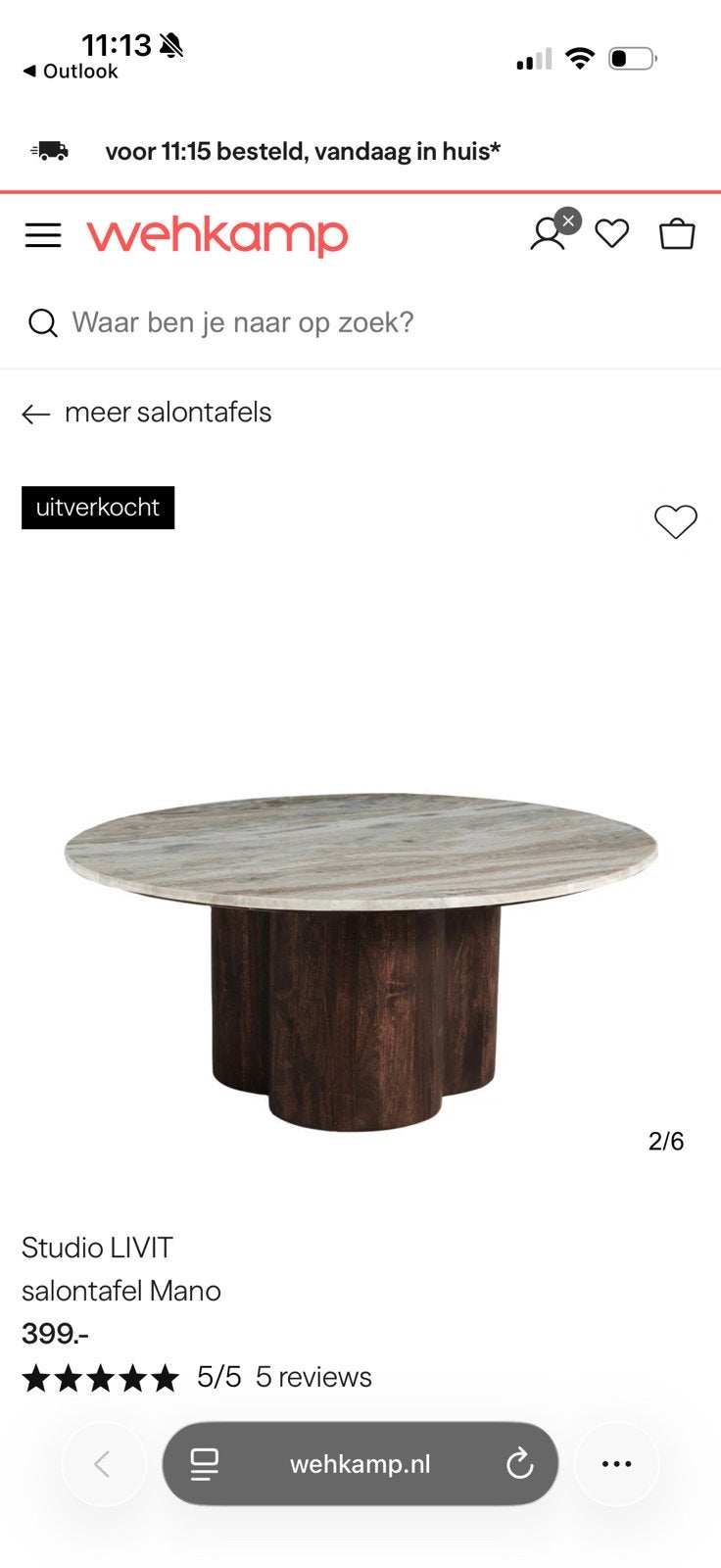 Salontafel, Ophalen, Zo goed als nieuw