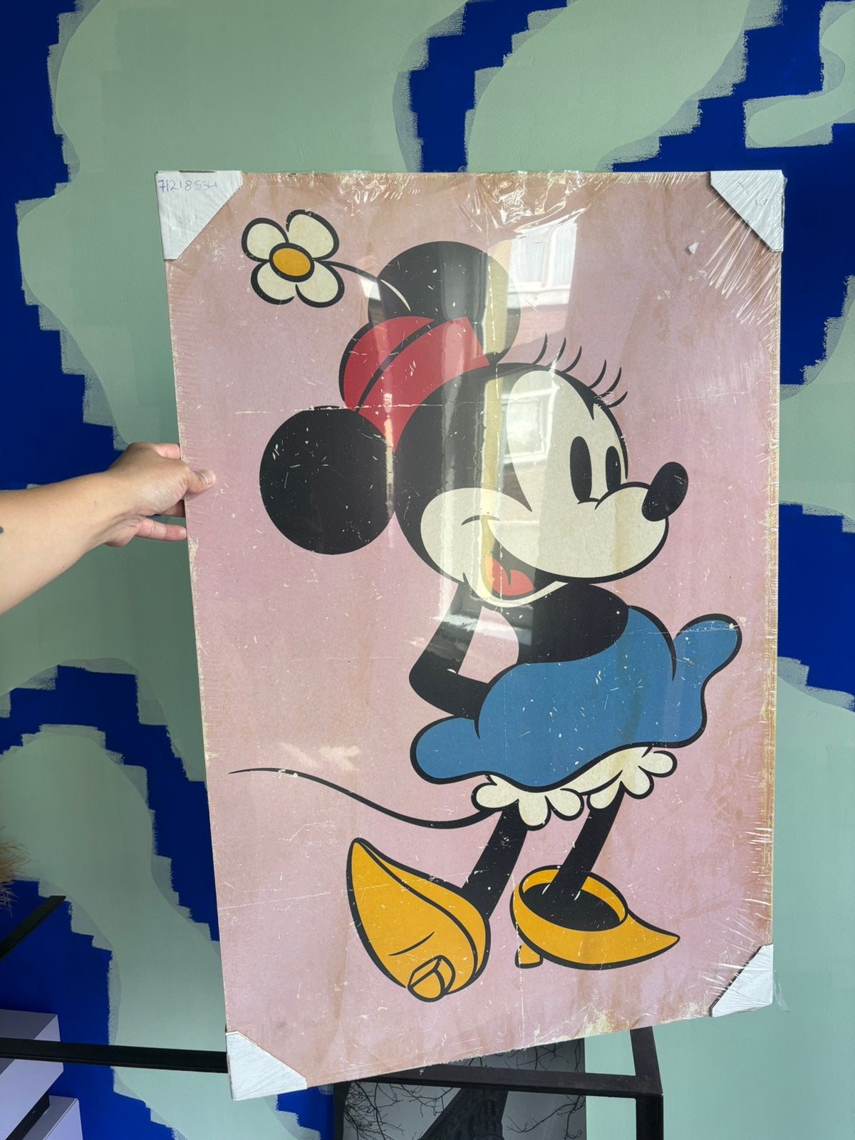 Minnie mouse op houten frame, Verzamelen, Posters, Zo goed als nieuw, Film en Tv, Ophalen