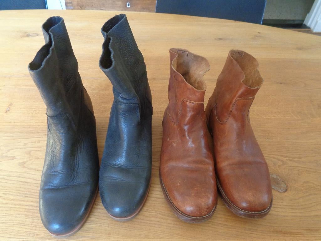SHABBIES AMSTERDAM leren enkellaarsjes/laars: 37,38, 39,40, Shabbies Amsterdam, Zwart, Nieuw, Ophalen of Verzenden
