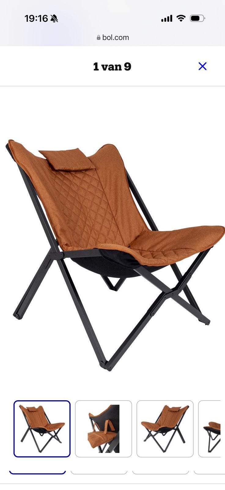 2x relax Bo-Camp vlinderstoel, Ophalen, Zo goed als nieuw, Aluminium, Inklapbaar
