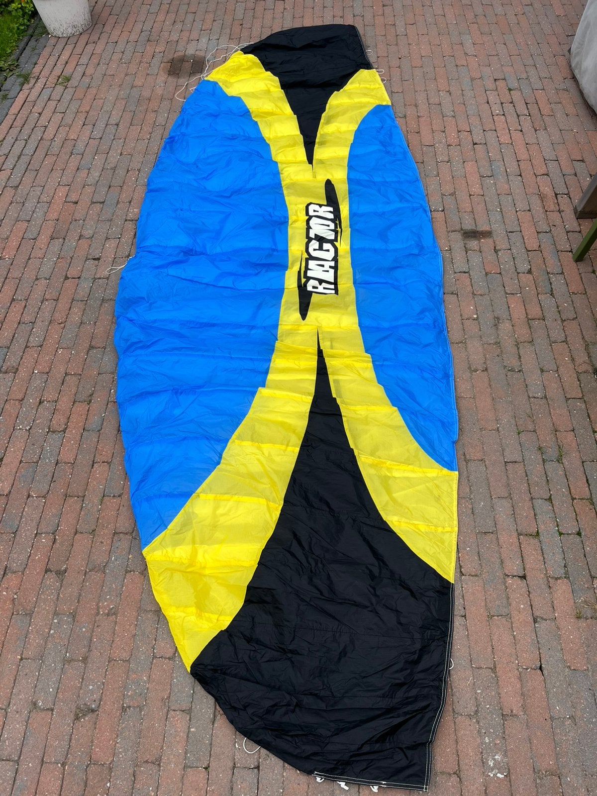 Peter Lynn Reactor Power Kite & Kite Buggy  Set, Ophalen, Gebruikt, Vierlijns
