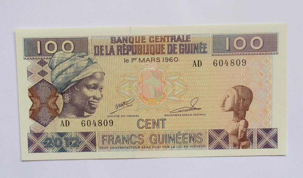 Guinée 100 francs guinéens 2012, Verzenden, Overige landen