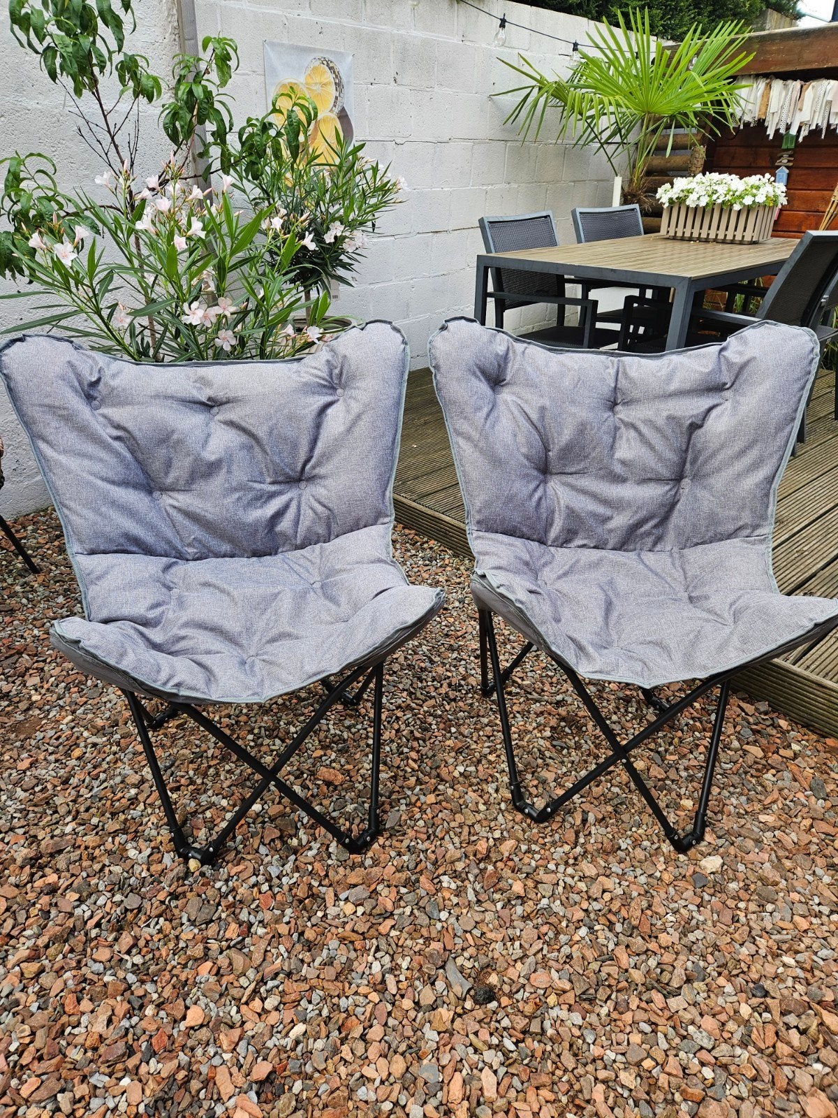 2 vlinderstoelen camping, Caravans en Kamperen, Kampeermeubelen, Ophalen, Zo goed als nieuw, Campingstoel