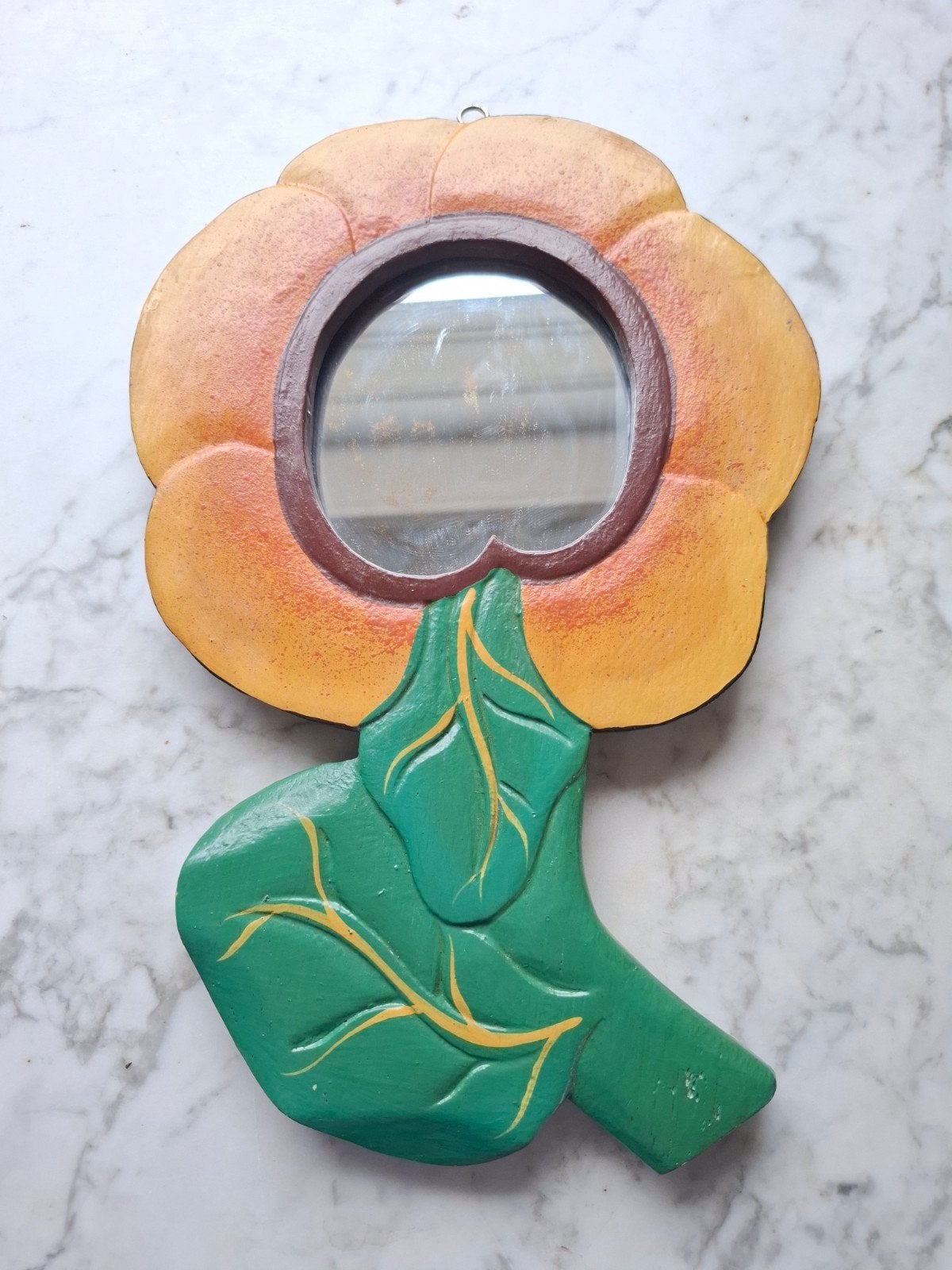 vintage houten bloemen spiegel boho stijl, Verzenden