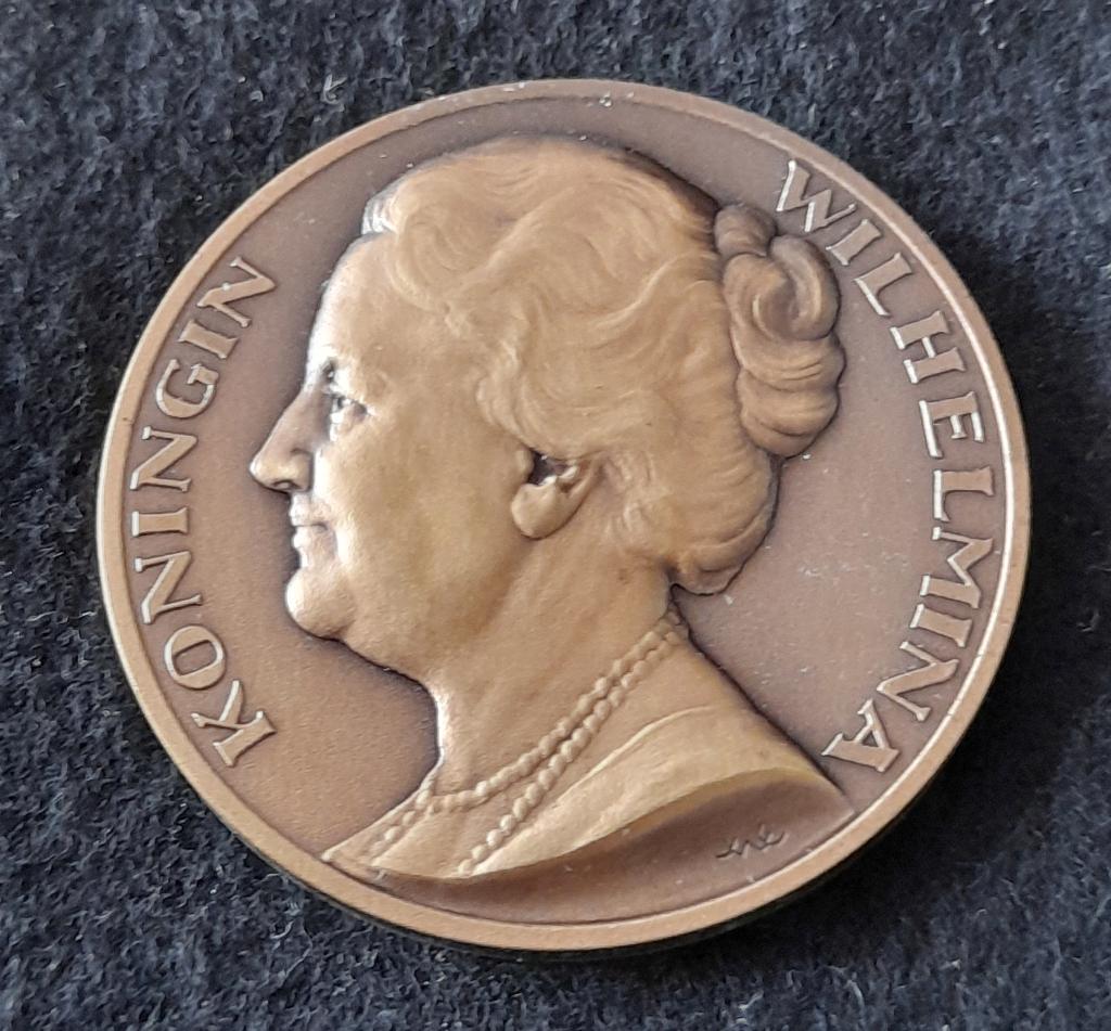 Bronzen penning Koningin Wilhelmina 1880-1948, Ophalen of Verzenden, Brons, Nederland