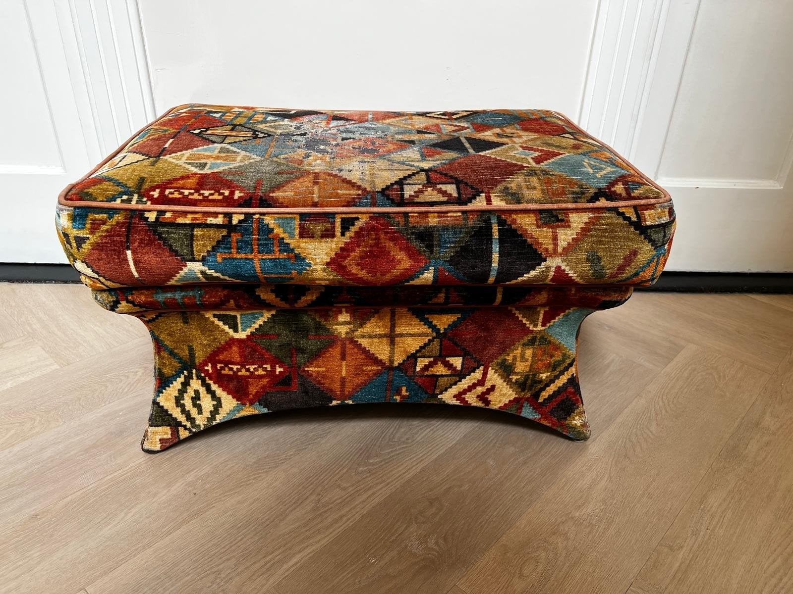 Voetenbankje met kleurrijk patroon van Artistiek, Gebruikt, Vintage, Bohemien, 50 tot 75 cm, Ophalen of Verzenden
