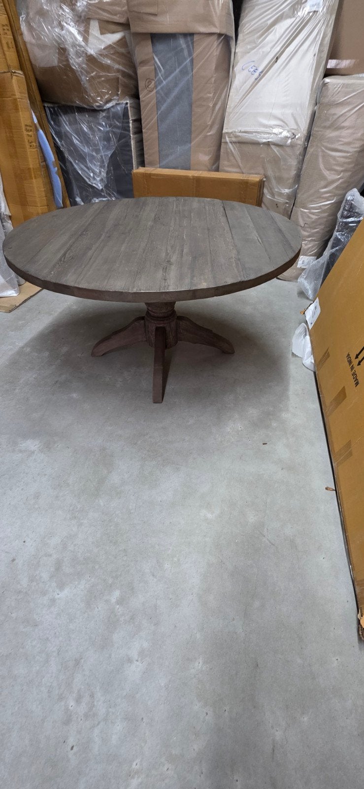 Rustieke ronde eettafel 140cm, Ophalen, Gebruikt, Rustiek, Rond