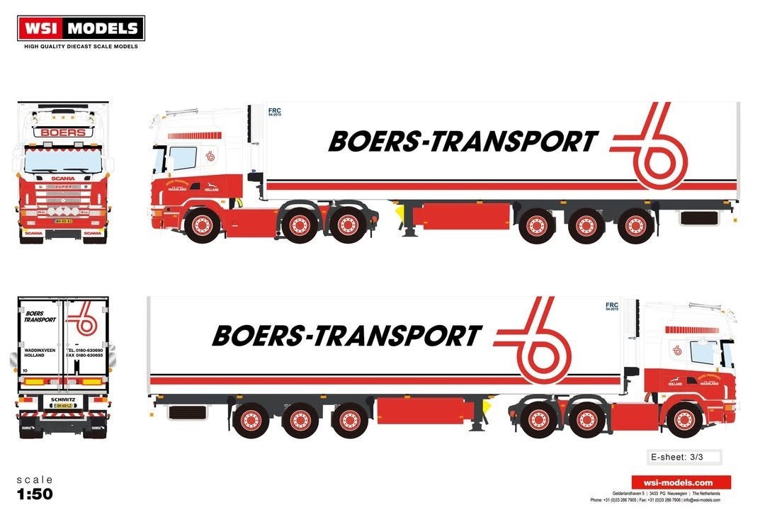 WSI - Scania 164L 480 Boers, Hobby en Vrije tijd, Ophalen of Verzenden, Nieuw, Tank, Italeri
