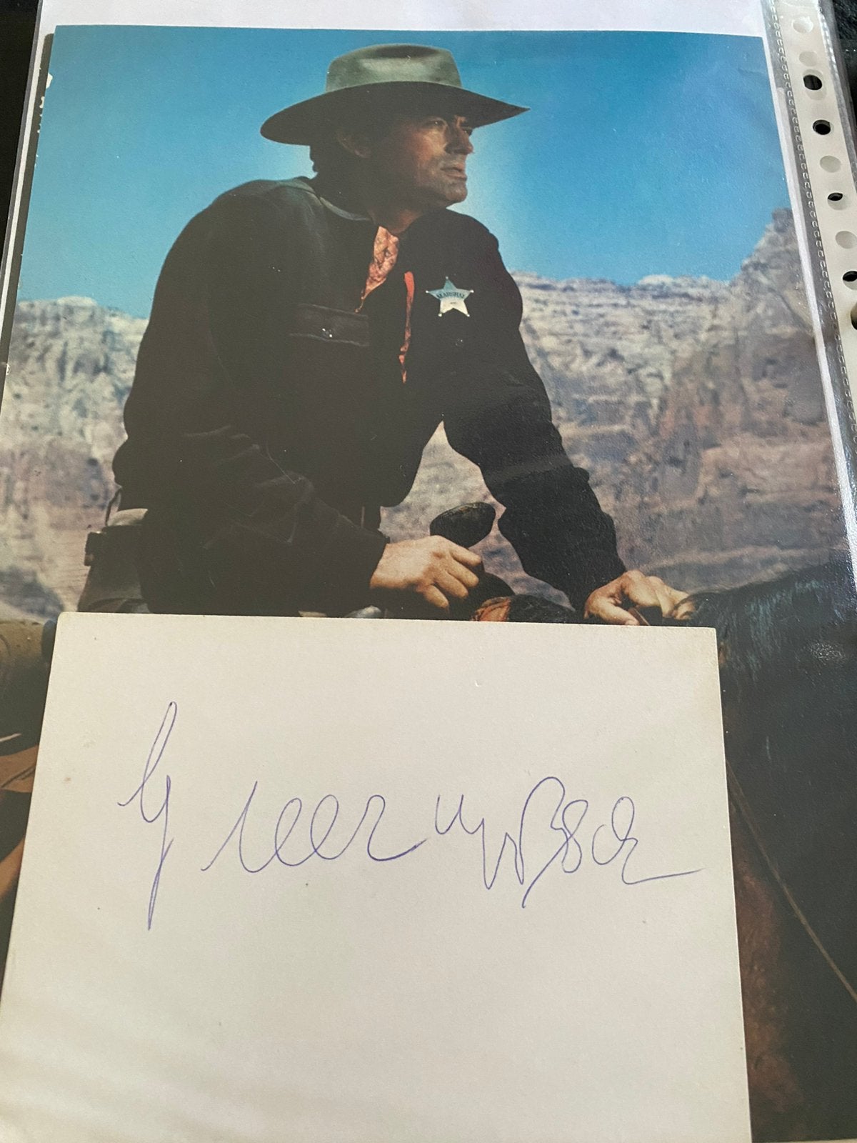 Filmster handtekening gregory Peck, Ophalen of Verzenden, Zo goed als nieuw, Foto of Kaart