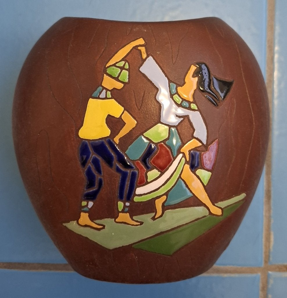 Vintage Mozaïekvaas Keramos Israel Jaren 50  /  Judaica, Ophalen of Verzenden