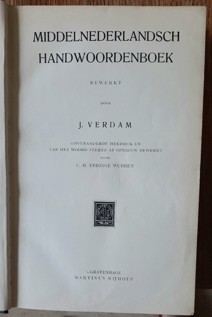 MiddelNederlands Handwoordenboek, Ophalen of Verzenden, Zo goed als nieuw, J. Verdam en C.H. Ebbinge Wubben, Overige uitgevers