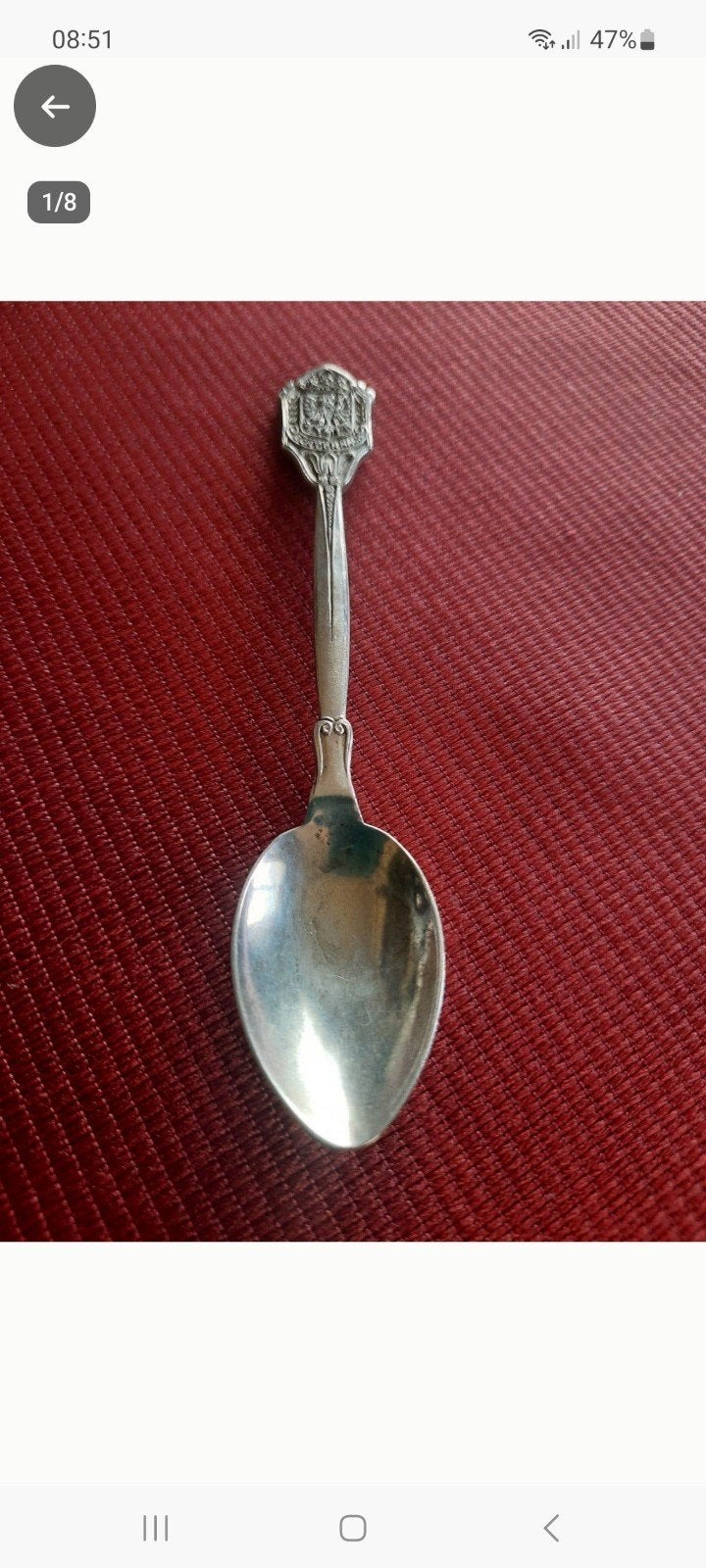 Vintage Verzilverde Souvenir Lepel 'Echternach' - NwZILVER, Ophalen of Verzenden