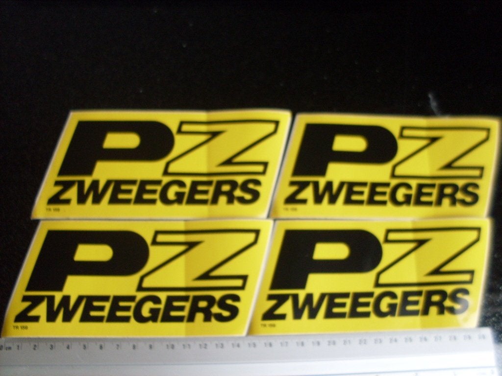 4x sticker PZ Zweegers logo Piet tr 159, Verzenden, Zo goed als nieuw, Merk