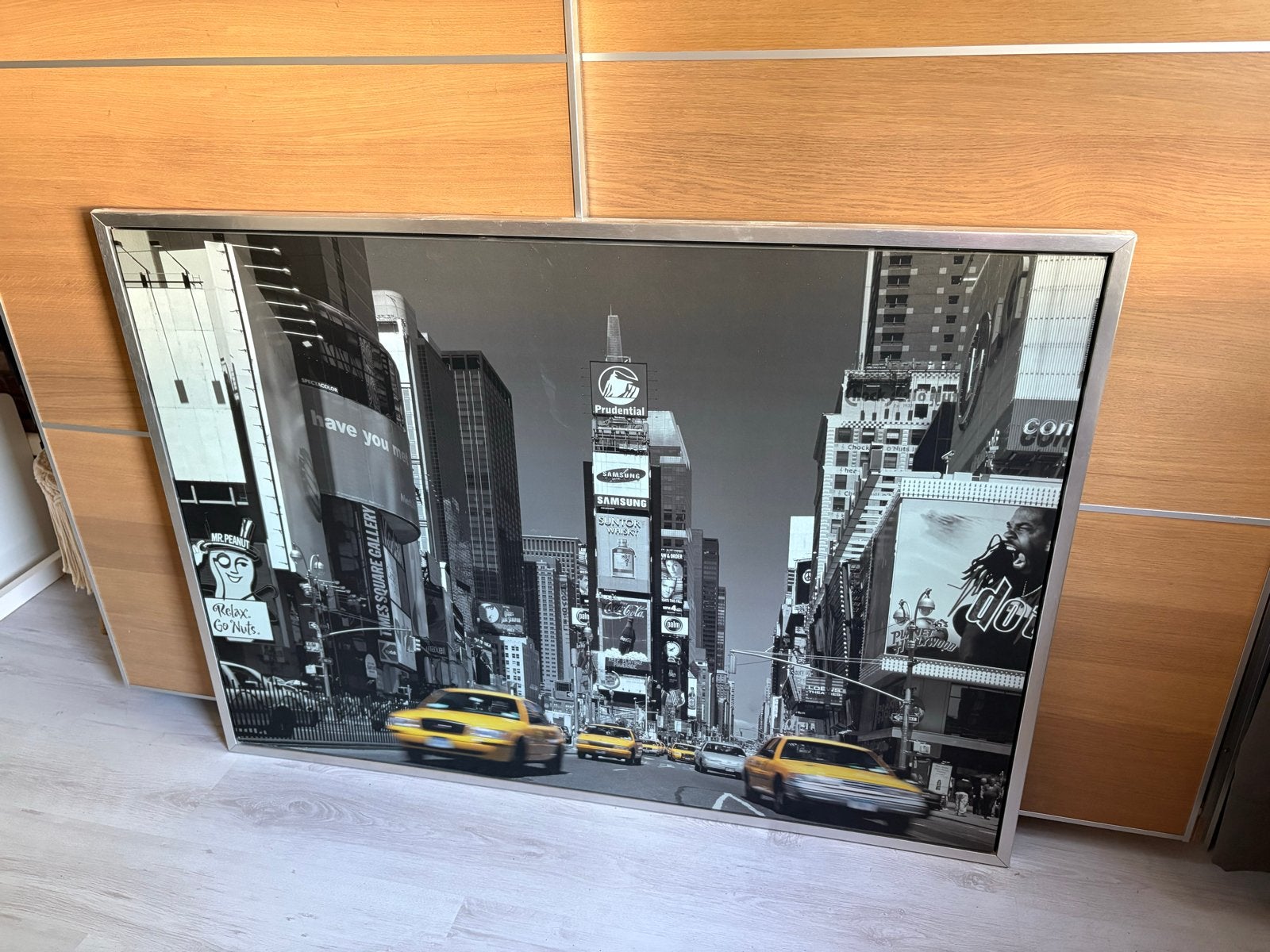 Grote zwart-wit foto Times Square New York, Ophalen, 125 cm of meer, Zo goed als nieuw, Foto of Poster