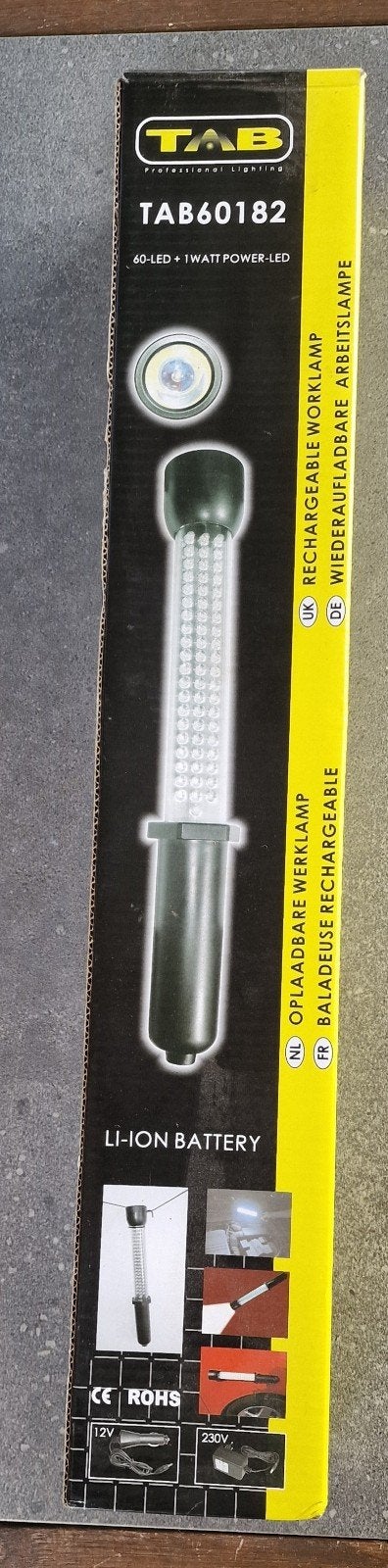 TAB60182 Oplaadbare LED Werklamp - Nieuw in Doos, Doe-het-zelf en Verbouw, Ophalen of Verzenden, Nieuw, Minder dan 50 watt, Lamp met armatuur