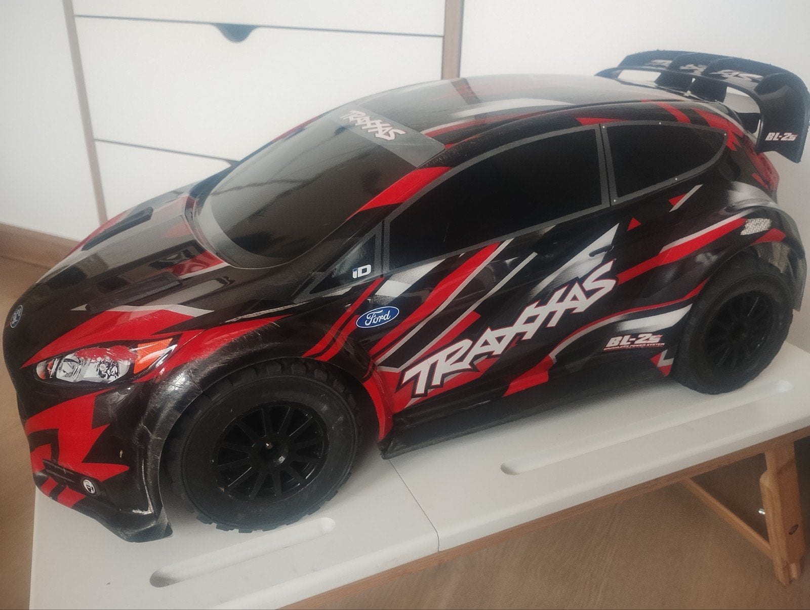 Traxxas Ford Fiesta Rally Brushless Clipless, Elektro, Gebruikt, Ophalen of Verzenden, Schaal 1:10