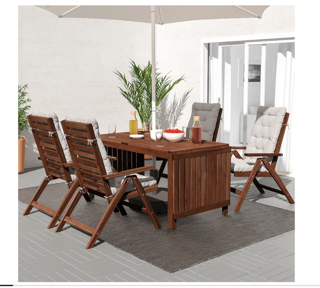 Foto 9 van IKEA ÄPPLARÖ inklapbare tuintafel met 2 stoelen