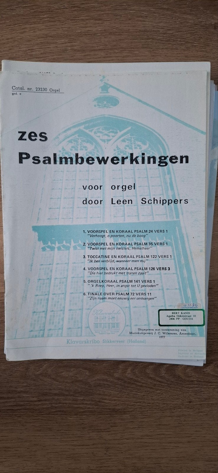 Zes Psalmbewerkingen voor Orgel door Leen Schippers, Orgel, Gebruikt, Ophalen of Verzenden, Religie en Gospel