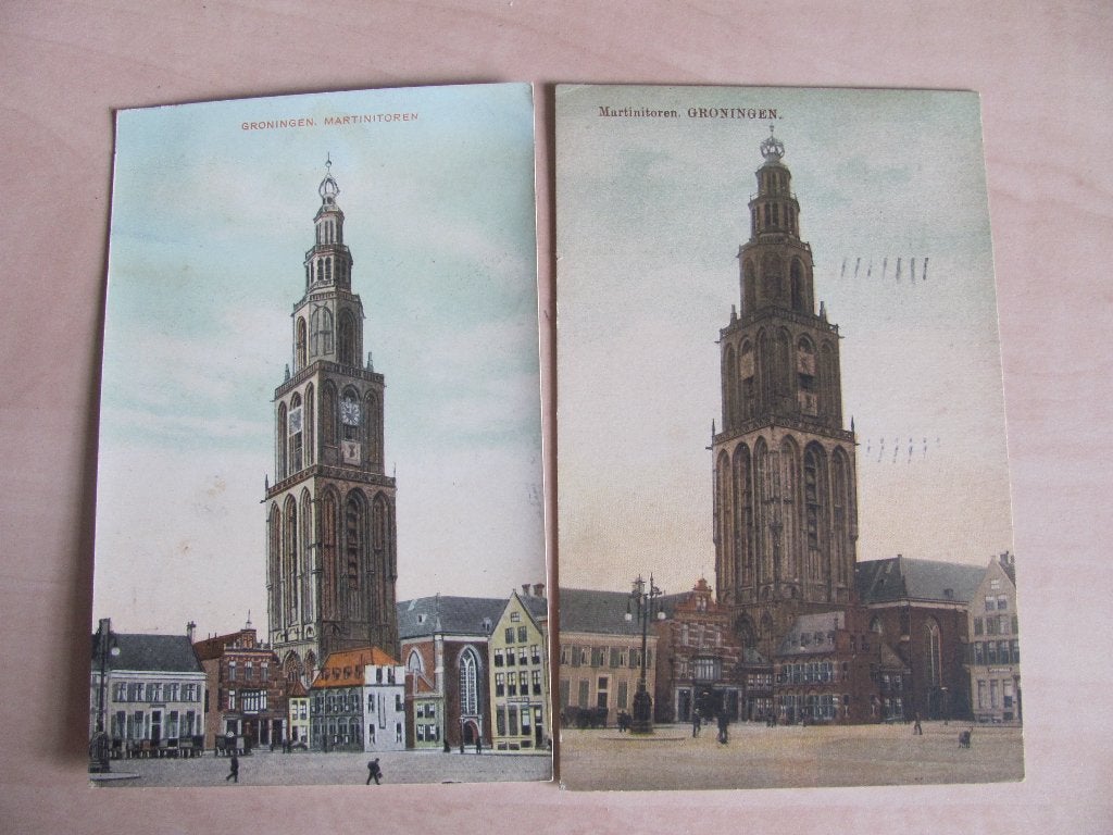 Groningen 1908 & 1917 Martini, Ophalen of Verzenden, Voor 1920, Gelopen, Groningen
