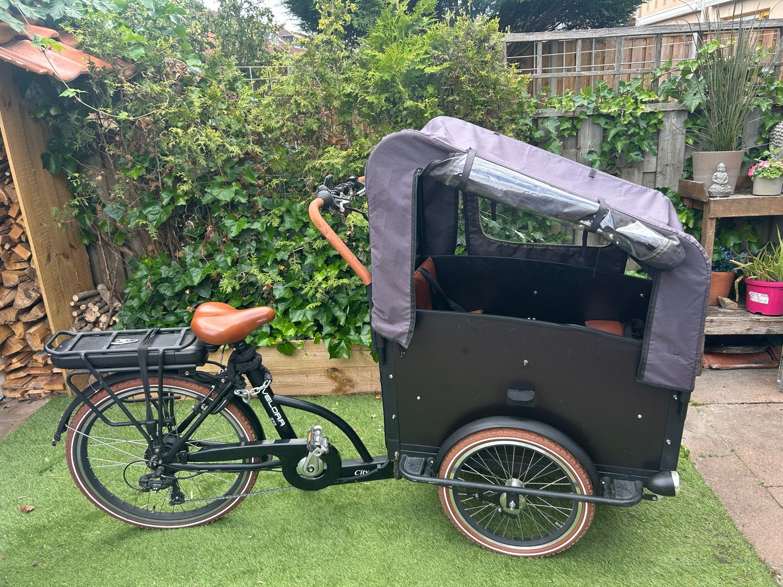 Elektrische Bakfiets Velora met Huif, Elektrisch, Zo goed als nieuw, 2 kinderen, Schijfrem