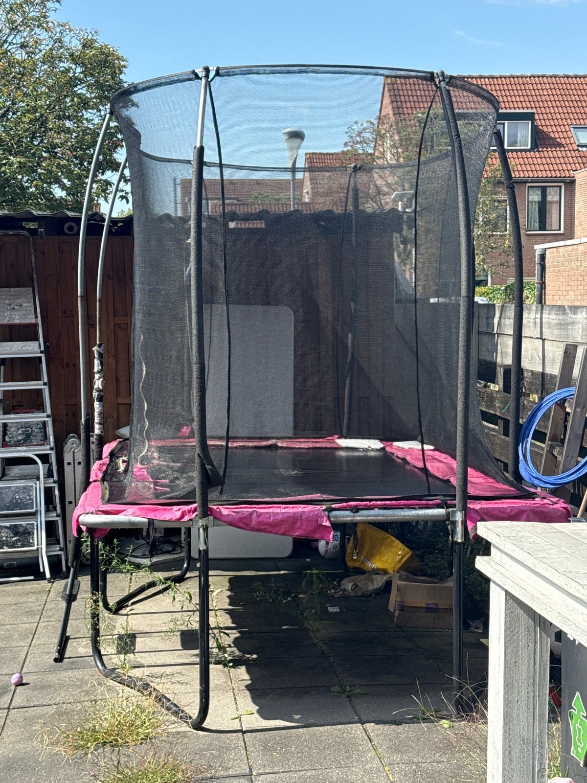 Trampoline 4x3 meter met veiligheidsnet - Gebruikt, Kinderen en Baby's, Speelgoed | Buiten | Trampolines, Ophalen, Gebruikt