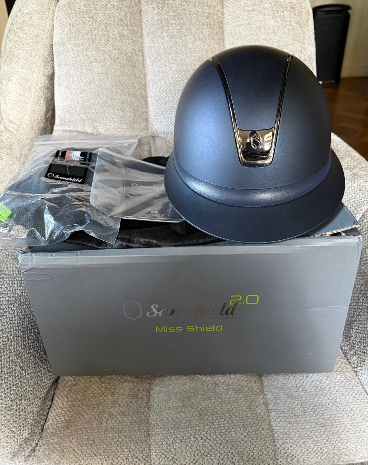 Samshield Miss Shield cap 2.0, Dieren en Toebehoren, Blauw, Dressuur, Ophalen of Verzenden, Zo goed als nieuw