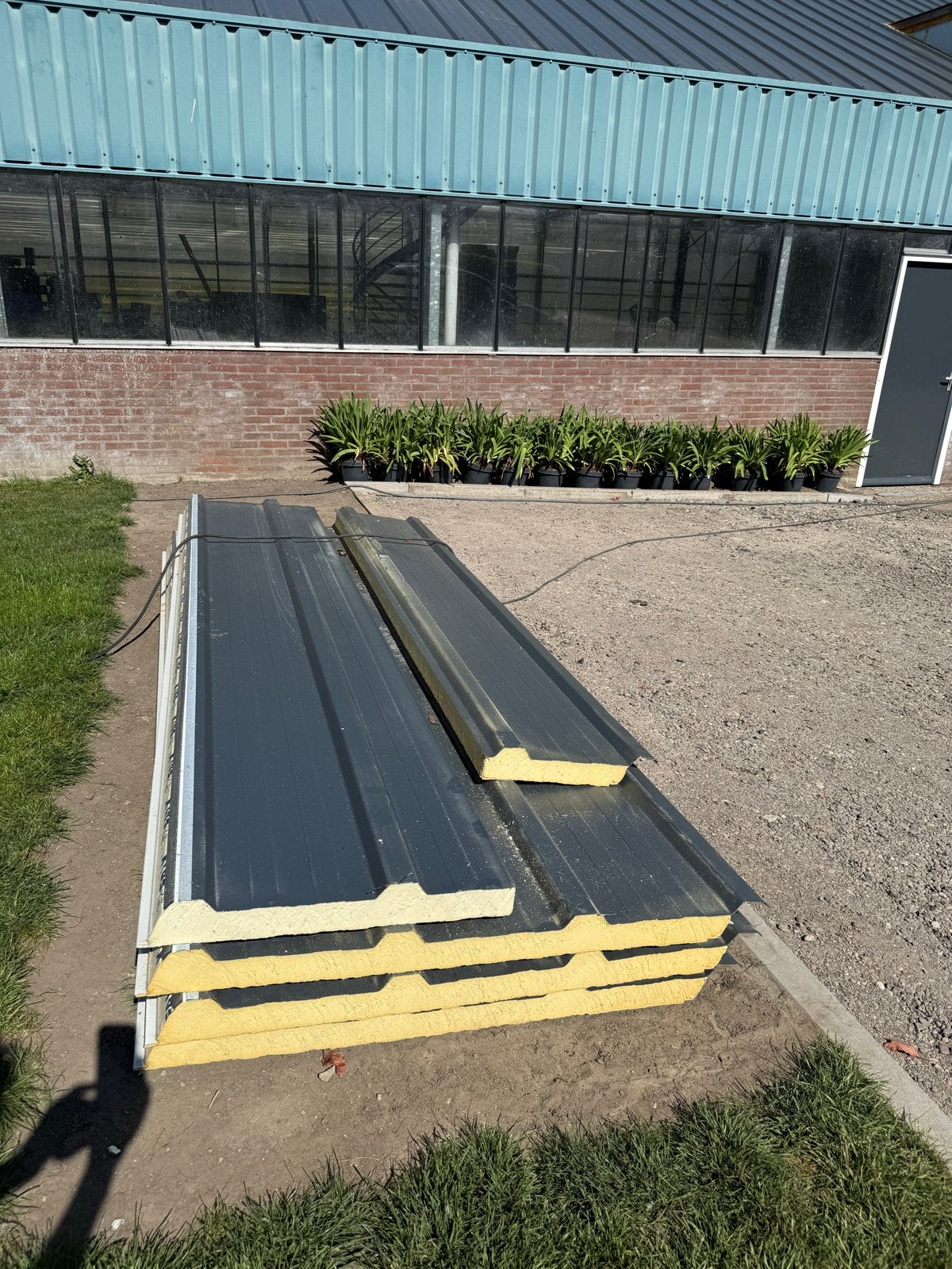 Falk sandwich dakplaten RAL 7016/9002, 60mm isolatie, Doe-het-zelf en Verbouw, Metaal, Grijs, Ophalen, Dakplaat of Dakpanplaat