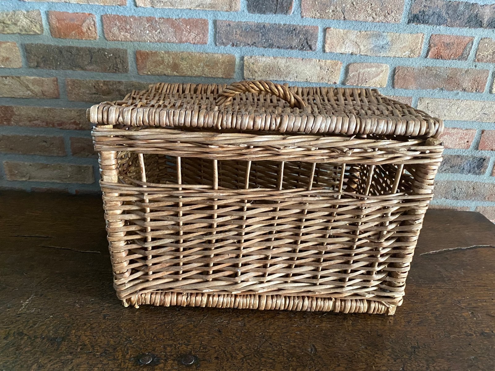 Brocante oude Franse rieten ( duiven) mand, Ophalen of Verzenden