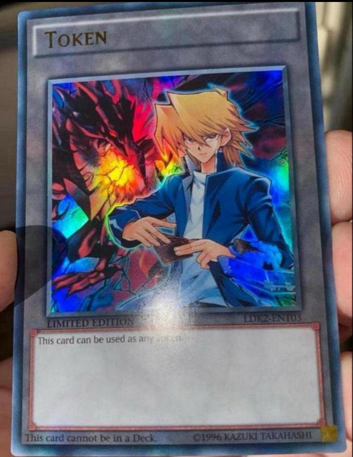 Yu-Gi-Oh! Joey & Red eyes Black Dragon Token Promo 1996 !, Hobby en Vrije tijd, Verzamelkaartspellen | Yu-gi-Oh!, Ophalen of Verzenden