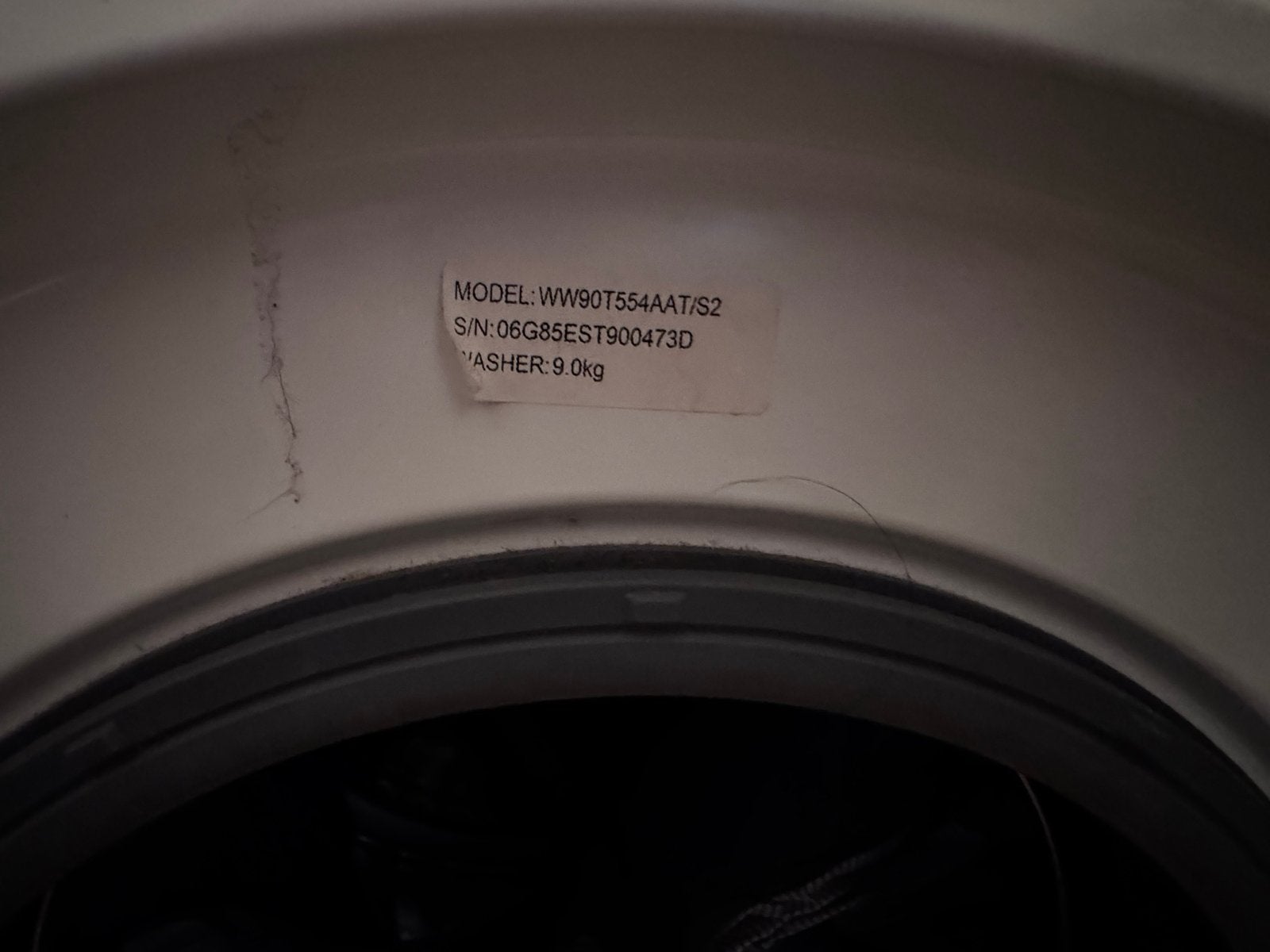 Samsung washer and dryer WW90T554AAT/S2 Wasmachine - 9 kg, Ophalen, 1200 tot 1600 toeren, Gebruikt, 8 tot 10 kg