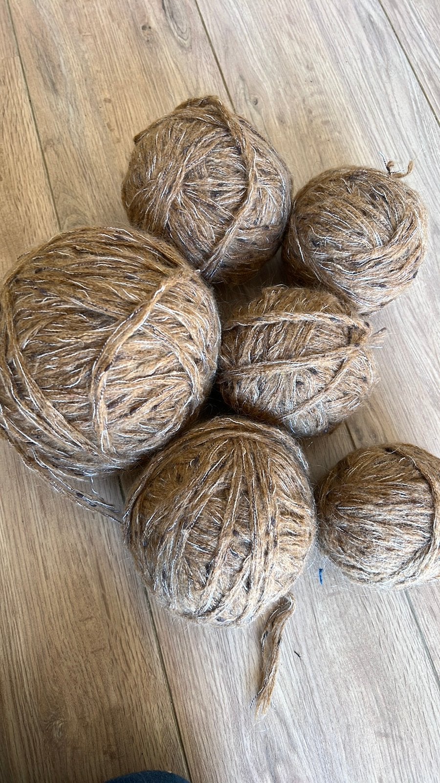 Bruine wol wollen wit gemeleerd mohair, Breien of Haken, Ophalen of Verzenden, X, Wol of Garen