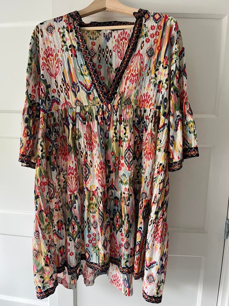 Jurk bohemian / mulicolor S/M, Maat 38/40 (M), Overige kleuren, Ophalen of Verzenden, Zo goed als nieuw