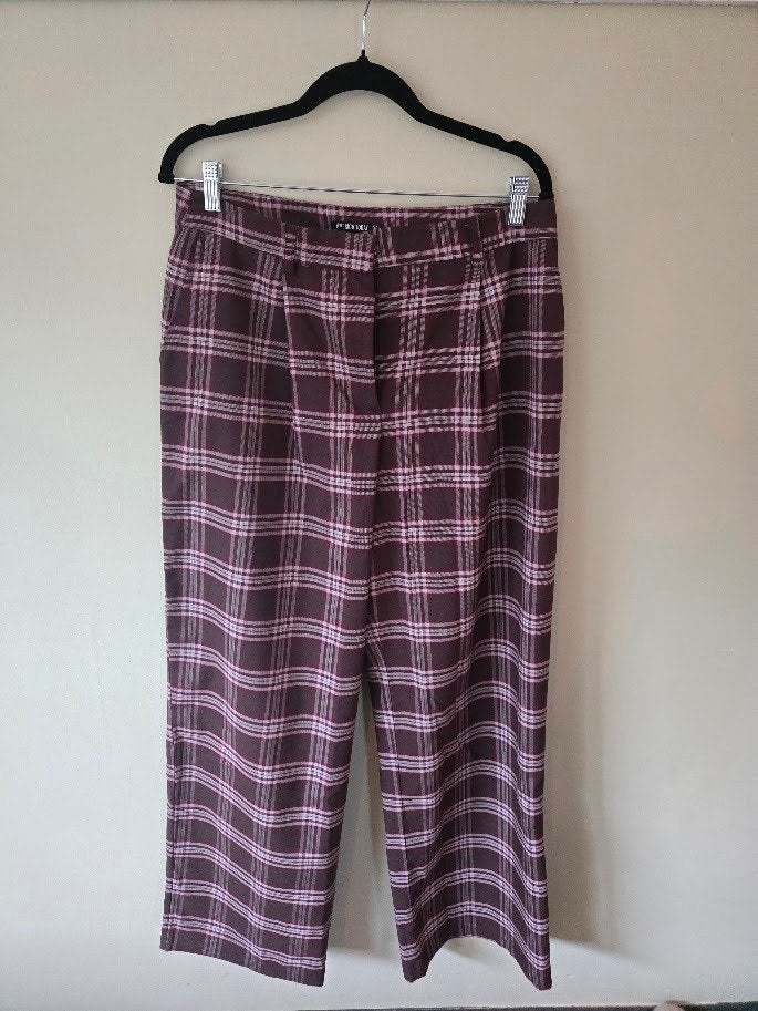 America Today Burgundy geruite broek maat L, Paars, Maat 42/44 (L), Ophalen of Verzenden, Zo goed als nieuw