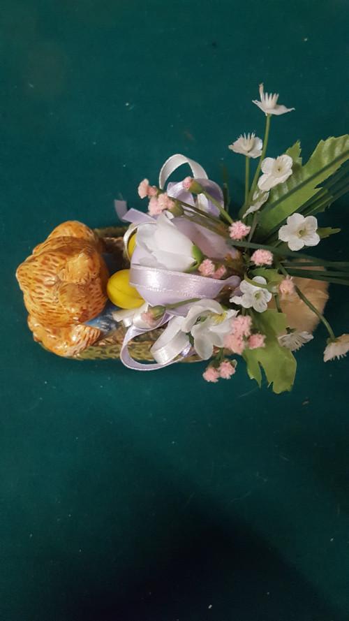 beeldje paashaas, met kar met bloemen, Ophalen of Verzenden